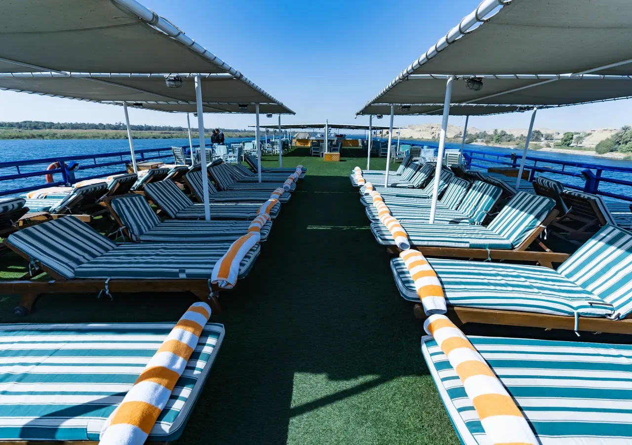 Sun deck of the MS Monica Nile Cruise Nile cruise